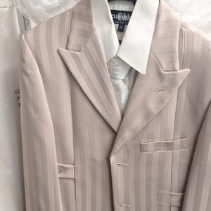 Elegant Cream Striped Boys Suit